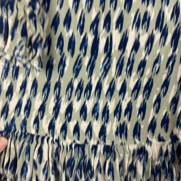 Madewell Sunpleat Lace Up Crepe Gray Feather Blouse Womens Size Small - Picture 13 of 14